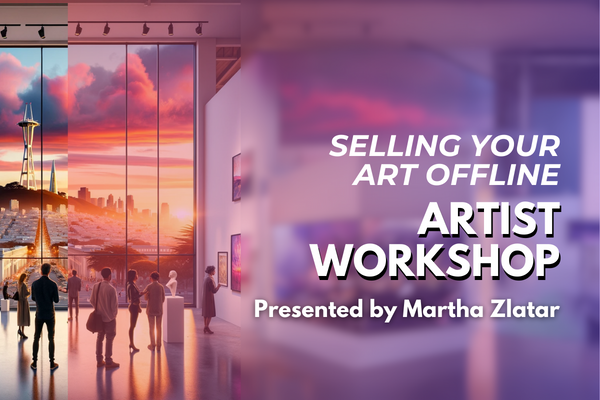 event graphic for the Selling Your Work artist workshop